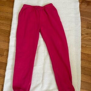 pinkish red sweats